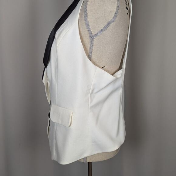 Y2K BB Dakota Tuxedo Style Vest Black and White Size Large - Picture 10 of 13
